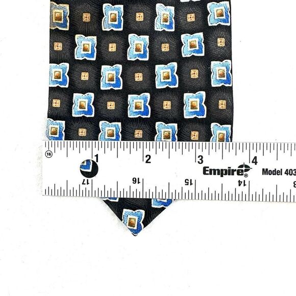 Palio Black and Blue Patterned Silk Tie 3.75‎ x 59 - Picture 6 of 6